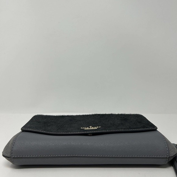 Kate Spade Laurel Way Haircalf Greer Crossbody Shoulder Bag Purse Smoky Gray - Picture 8 of 16